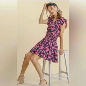 Anthropologie - Umgee Women’s Dress Navy/Pink by Umgee, size Medium